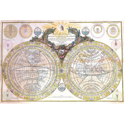 Mappe Monde Geo Spherique - L. C. de Vezou 1760