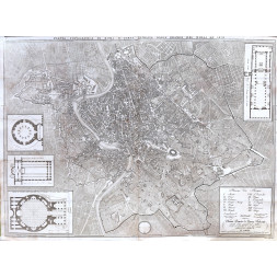 Pianta Topografica di Roma Moderna - Nolli / Ruga 1828