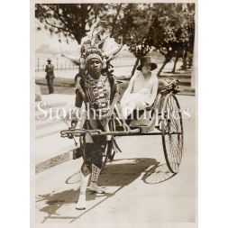 Rickshaw boy in Durban, South Africa - 1932