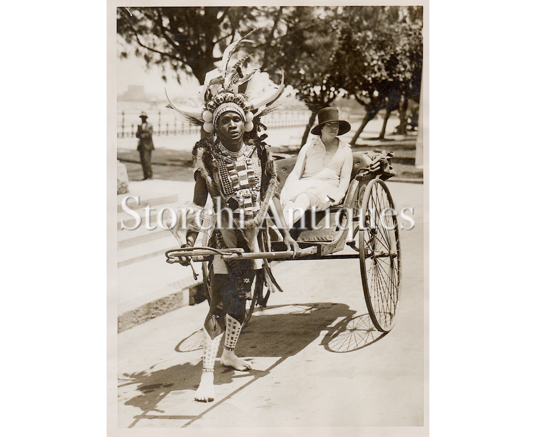 Rickshaw boy in Durban, South Africa - 1932