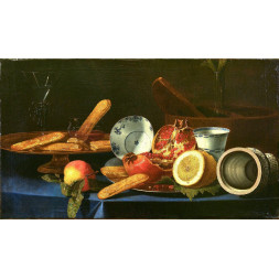 Natura morta con frutta, porcellane e savoiardi - C. Munari 1700-10