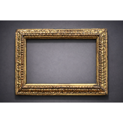 Cornice rettangolare in legno intagliato e dorato