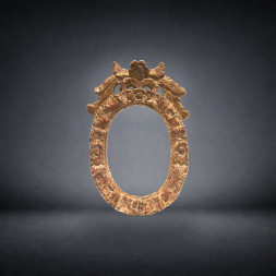 Cornice ovale in legno dorato