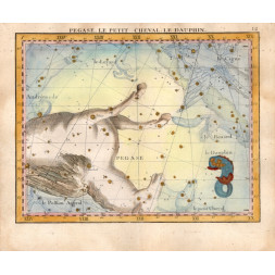 Pegase, le Petit Cheval, le Dauphin - Flamsteed / Fortin 1776
