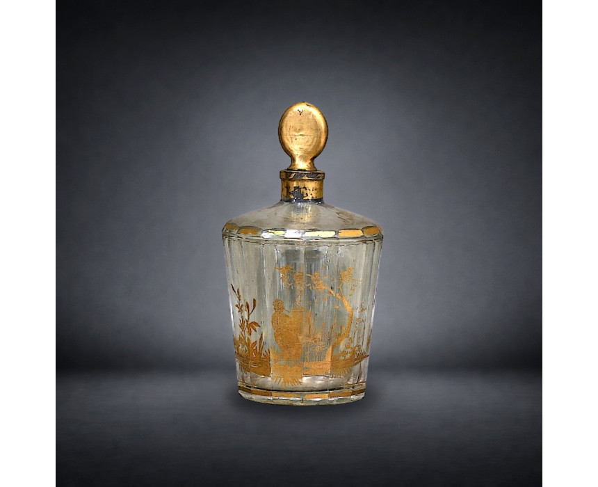 Cut and Gilt Crystal Toilet Bottle