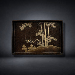 Vassoio da Kaiseki in lacca giapponese Maki-e