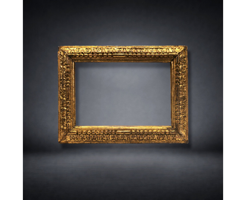Rectangular carved and gilt wooden frame