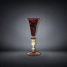 Venetian Ruby Glass Goblet with Winged Putti and Gilded Decoration