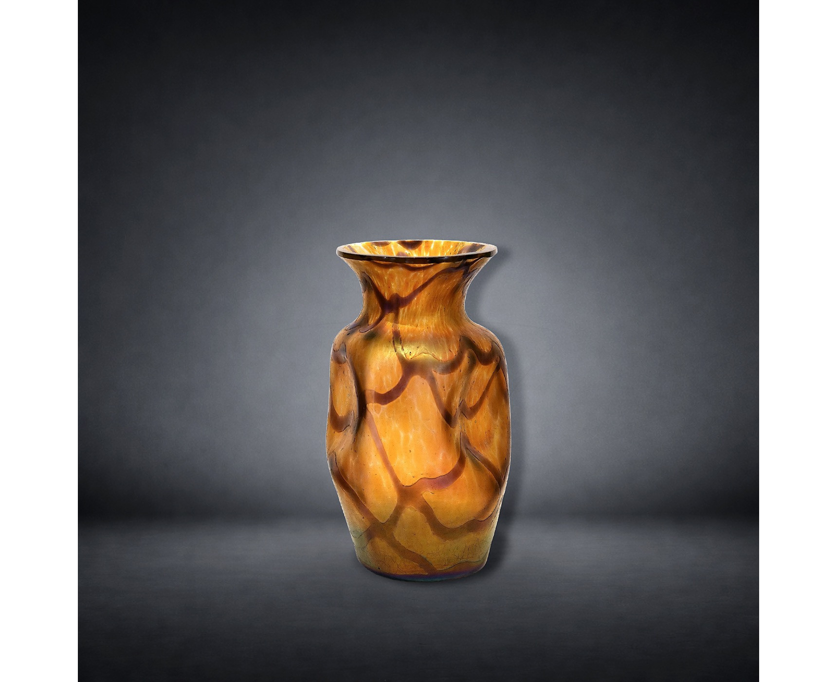 Jugendstil Iridescent Glass Vase attributed to Kralik