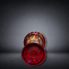 Venetian Ruby Glass Goblet with Winged Putti and Gilded Decoration