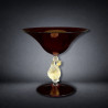 Murano Ruby Glass Centerpiece with Golden Swan