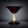 Murano Ruby Glass Centerpiece with Golden Swan