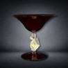 Murano Ruby Glass Centerpiece with Golden Swan