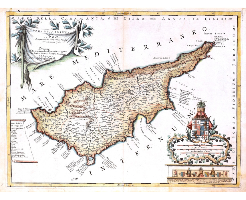 Acamantis Insula, hoggidi Cipro - Coronelli 1696