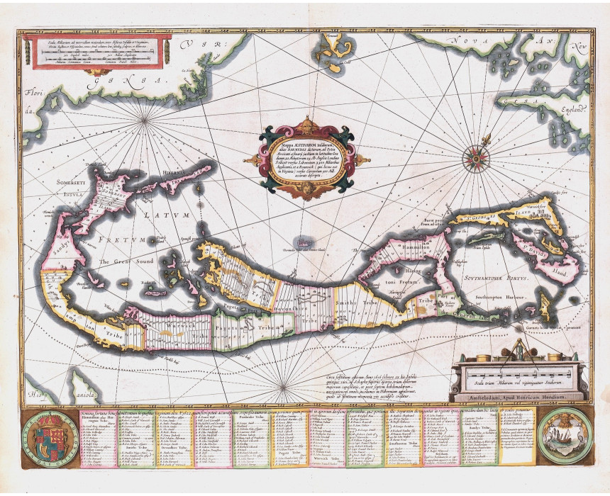 Mappa Aestivarum Insularum alias Bermudas - Hondius / Janssonius 1638