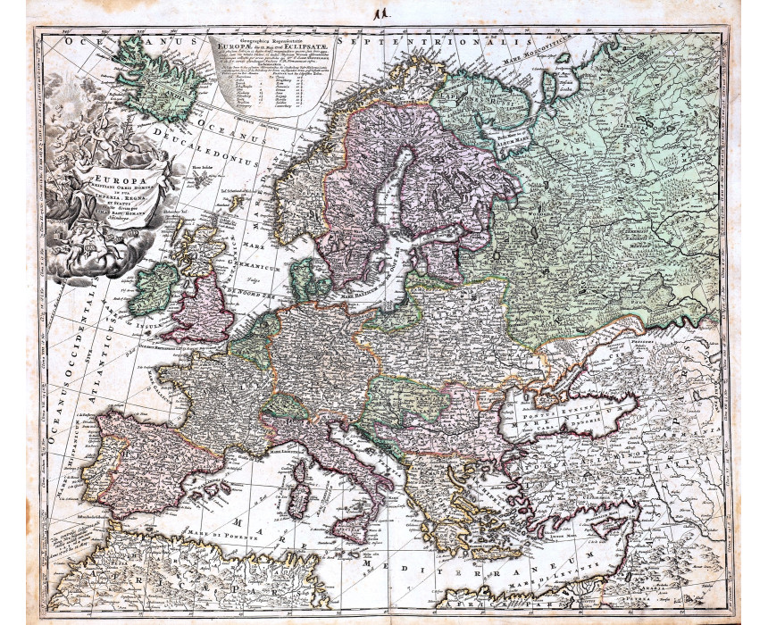 Europa Christiani Orbis Domina - Homann 1707
