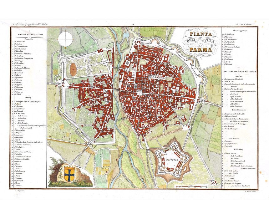 Pianta della Città di Parma - Zuccagni Orlandini 1835-45