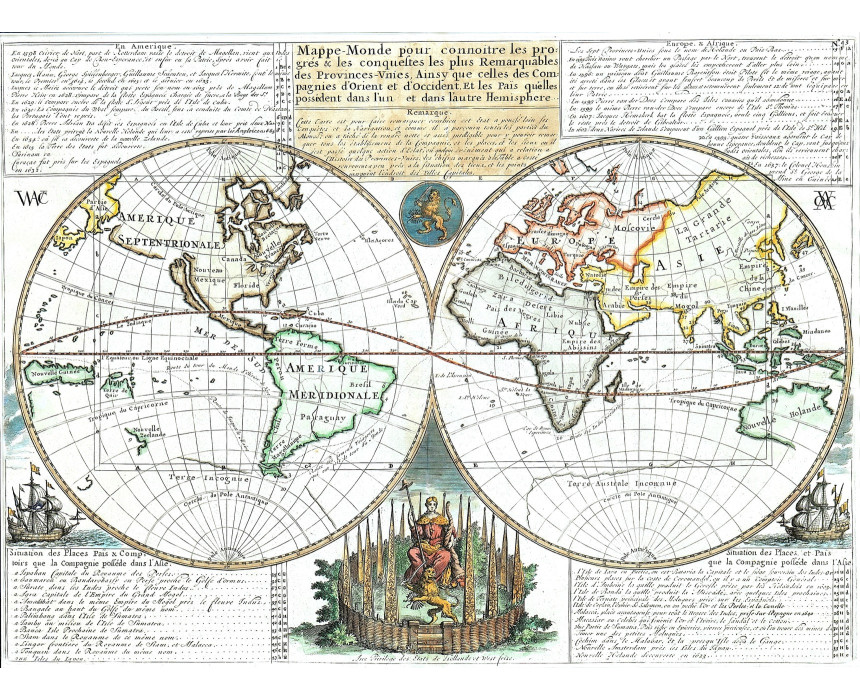 Mappe-Monde - H. A. Chatelain 1707-14